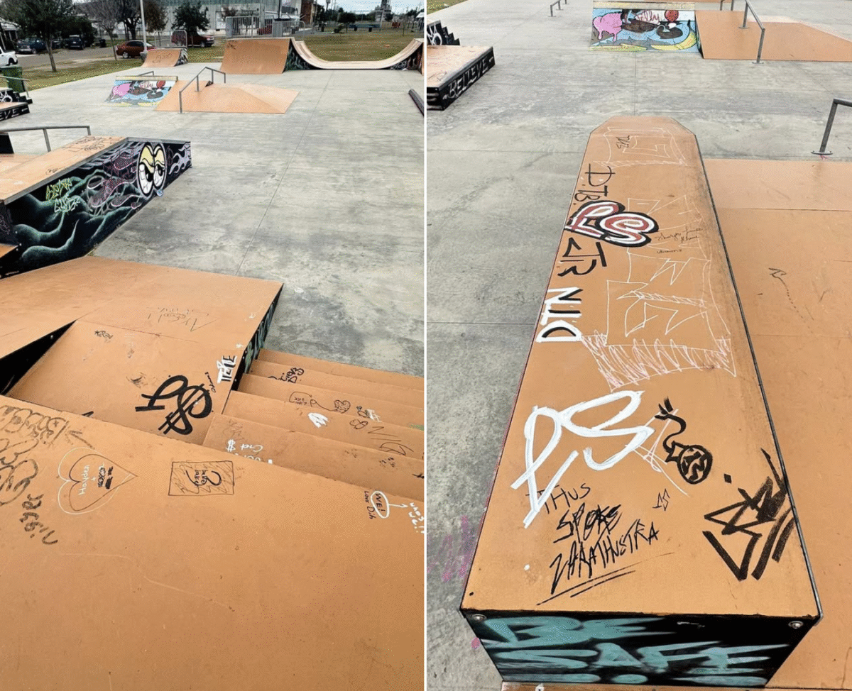 skate park temporarily closes after extensive graffiti vandalism