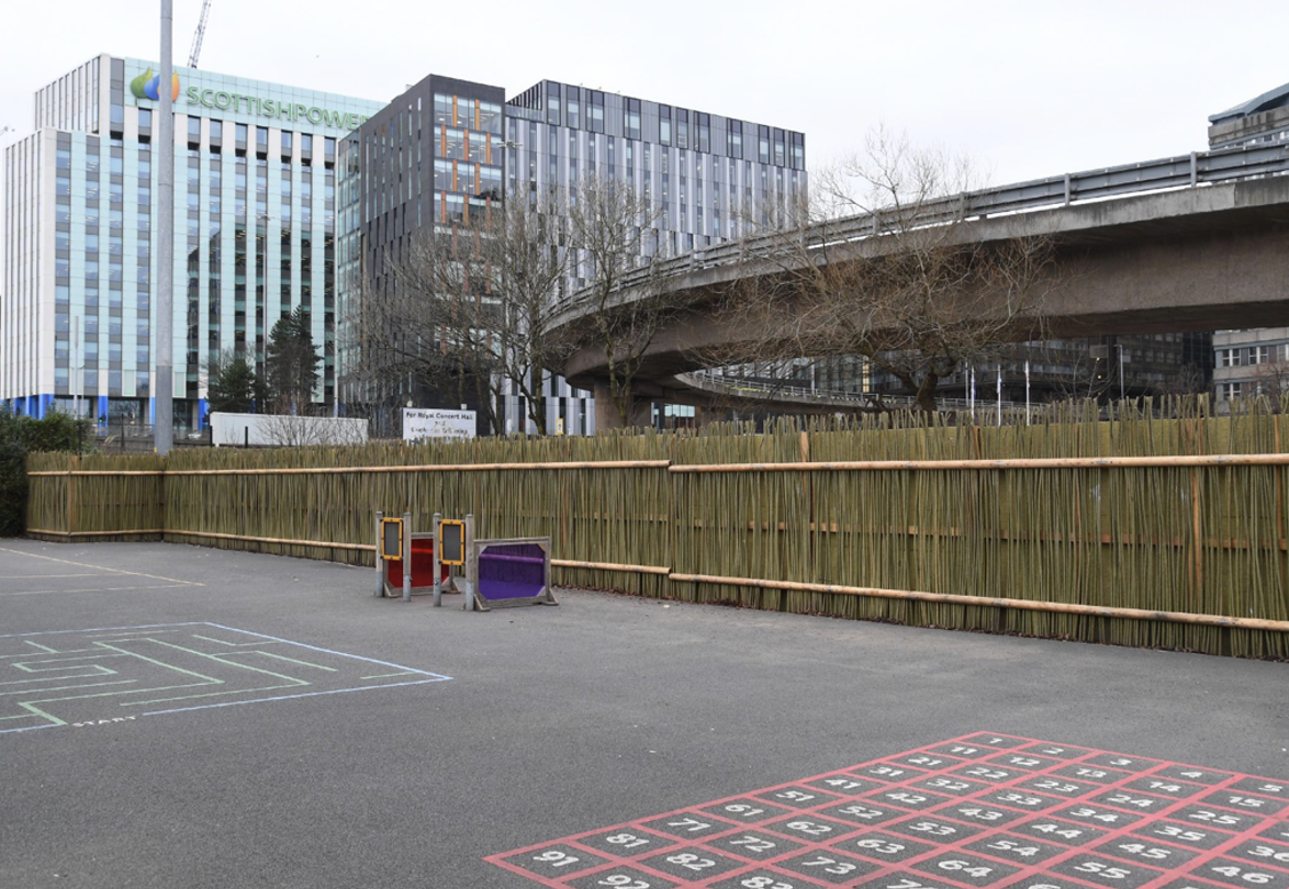 living wall installed to reduce motorway impact on school playground