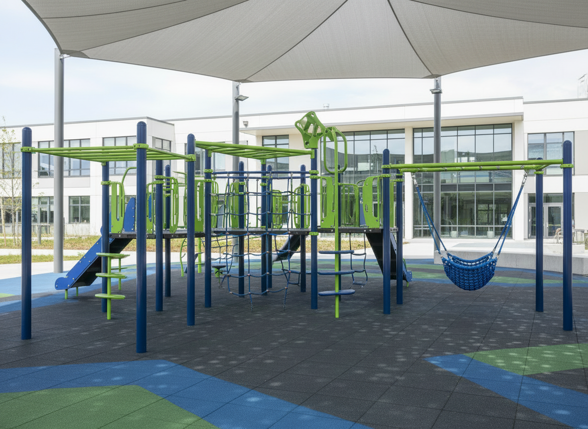 school playground shaded