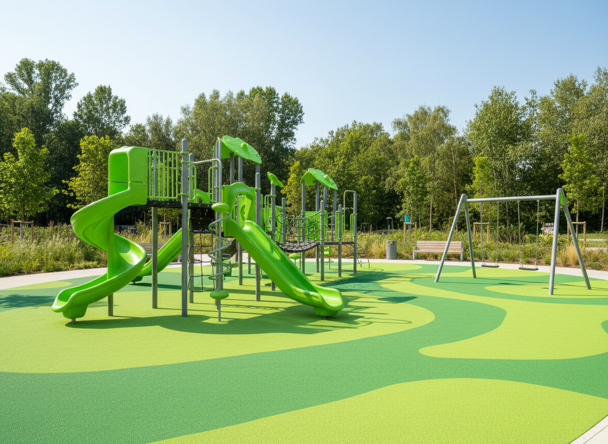 bright green playground surface play safe institute