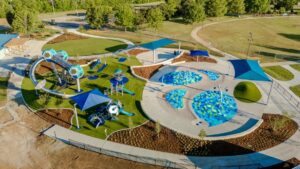 A ribbon cutting event at High Park was scheduled in May 2026, celebrating the addition of a splash pad, new playground, and pickleball courts. 