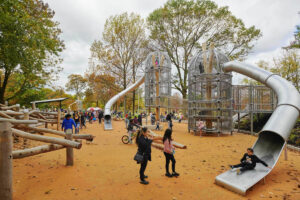 ribbon cutting and public grand opening of the anna c verna playground in fdr park