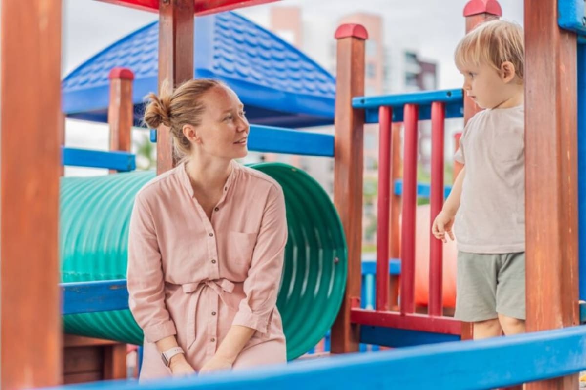 Playground Safety Mother and child at playground
